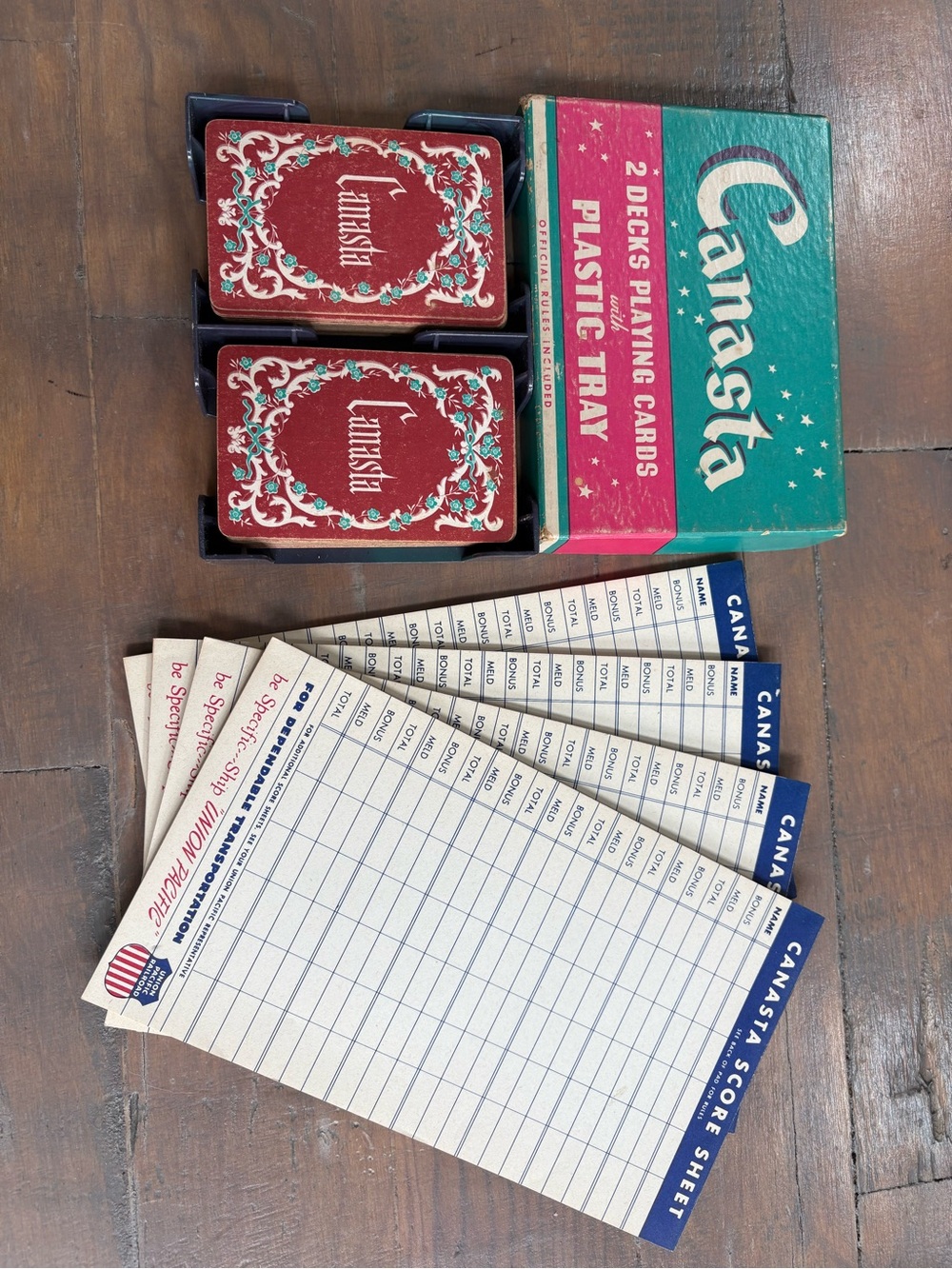Vintage canasta, & Score Sheets -